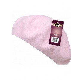 Berets Winter 100% Wool Warm French Art Basque Beret Tam Beanie Hat Cap - Lt Pink - C412N1NSC0W $8.88