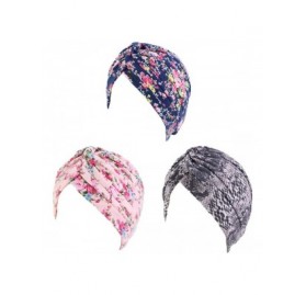 Skullies & Beanies Cotton Flower Prints Beanie- Stylish Sleep Turbans for Women Cancer Hats Chemo Headwear Muslim Hair Cover ...