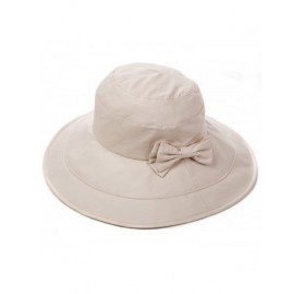 Bucket Hats Womens UPF50 Cotton Packable Sun Hats w/Chin Cord Wide Brim Stylish 54-60CM - 69038_beige - CG18RNOKKTE $21.05