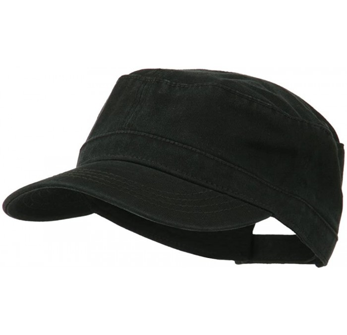 Baseball Caps Garment Washed Adjustable Army Cap - Black - CB11UU76D5L $20.81