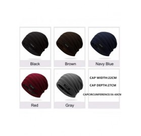 Skullies & Beanies Double-Layer Cashmere Skullies Beanie Hat Winter Warm Knitted Caps Outdoor Sports Ski Cap Baggy Stocking H...