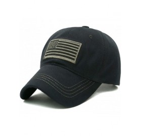 Baseball Caps Men's USA American Flag Baseball Cap Embroidered Polo Style Military Army Hat - American Flag - Black - CK18HGW...