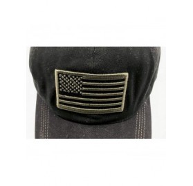 Baseball Caps Men's USA American Flag Baseball Cap Embroidered Polo Style Military Army Hat - American Flag - Black - CK18HGW...