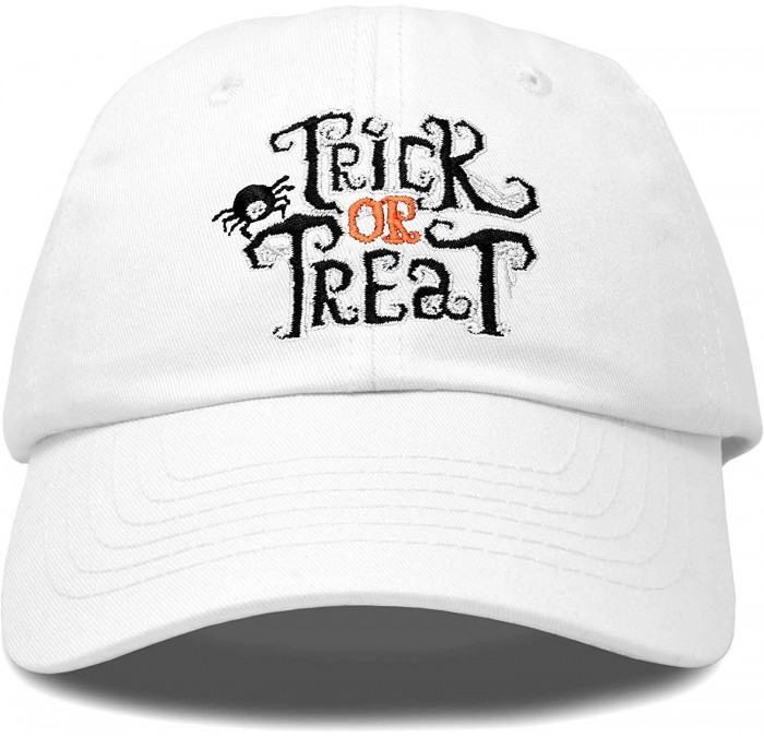 Baseball Caps Trick or Treat Hat Womens Halloween Baseball Cap - White - CG18ZG72CYZ $30.01
