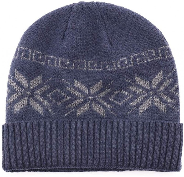 Skullies & Beanies Men's Winter Hat Warm Knitted Wool Thick Beanie Skull Cap for Men Women Gifts - Navy - C5192TRXAHN $9.61
