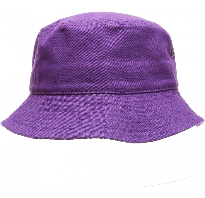 Bucket Hats Summer 100% Cotton Stone Washed Packable Outdoor Activities Fishing Bucket Hat. - Purple - C7182AKDD2G $19.86