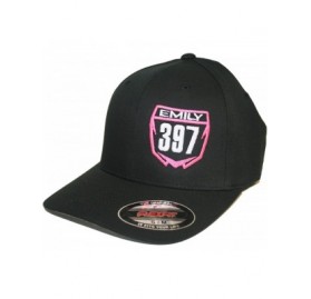 Baseball Caps Custom Personalized Motocross Number Plate Flexfit Hat - Pink - CM12E4I4H7H $32.31