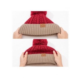 Skullies & Beanies Unisex Cozy Knit Beanie with Fuzzy Pom and Soft Stretch Scarf Set - Thin Mellow Pattern - C618Y0DWUW4 $11.19