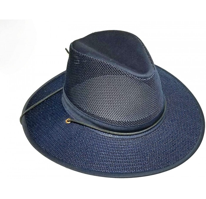 Cowboy Hats Aussie Breezer 5310 Cotton Mesh Hat - Navy - C818AQIIZW2 $88.39
