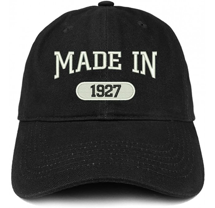 Baseball Caps Made in 1927 Embroidered 93rd Birthday Brushed Cotton Cap - Black - CK18C90WNDQ $36.27