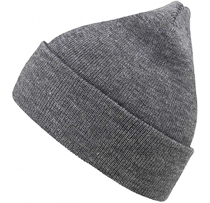 Skullies & Beanies Winter Beanie for Women and Men Unisex Cuffed Plain Skull Toboggan Knit Hat Daily Cap - Dark Gray - C418I4...