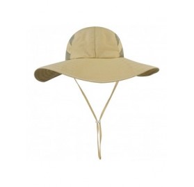 Sun Hats Sun Hats for Women Wide Brim Sun Protection Boonie Hat Cap with Ponytail Hole - Khaki - CK18TD0HMCT $22.50