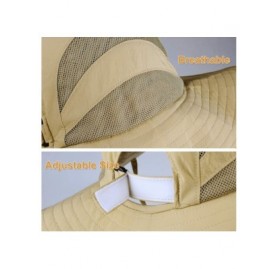 Sun Hats Sun Hats for Women Wide Brim Sun Protection Boonie Hat Cap with Ponytail Hole - Khaki - CK18TD0HMCT $22.50