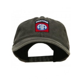 Baseball Caps 82nd Airborne Embroidered Washed Cap - Black - C5124YM9Y4T $21.65