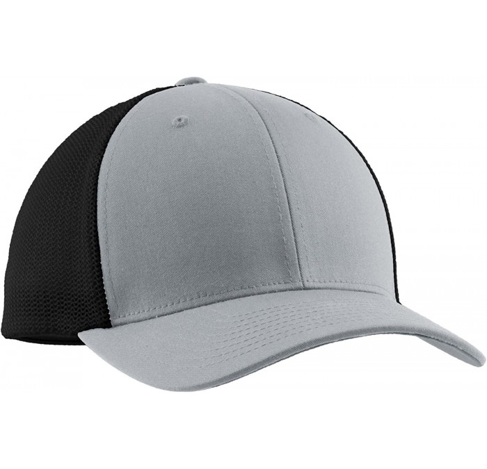 Baseball Caps Men's Flexfit Mesh Back Cap - Silver/Black - CV11NGR009R $23.78