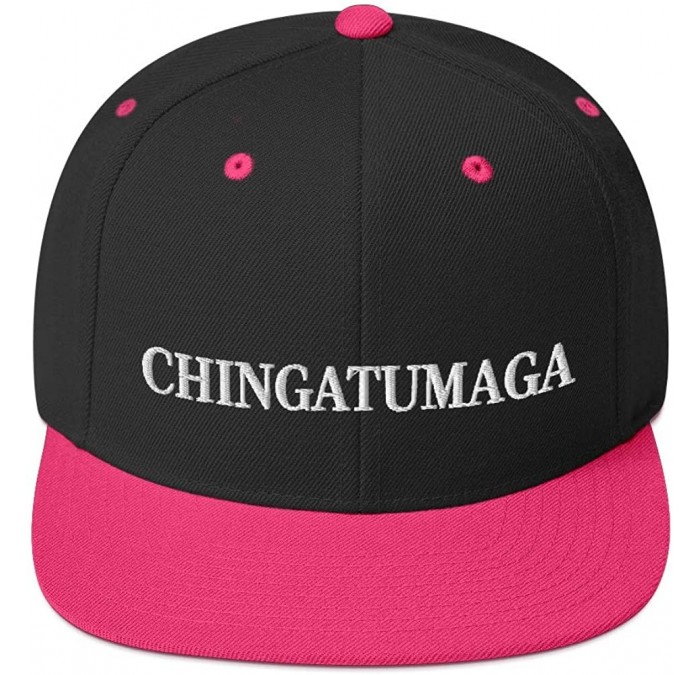 Baseball Caps CHINGATUMAGA Hat (Embroidered Wool Blend Snapback Hat) Chinga Tu MAGA Parody - Black/ Neon Pink - CP18ZC9OKO2 $...
