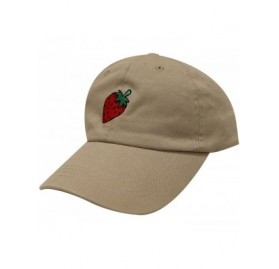 Baseball Caps Strawberry Cotton Baseball Dad Caps - Khaki - C812M3Y18P3 $10.36
