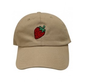 Baseball Caps Strawberry Cotton Baseball Dad Caps - Khaki - C812M3Y18P3 $10.36
