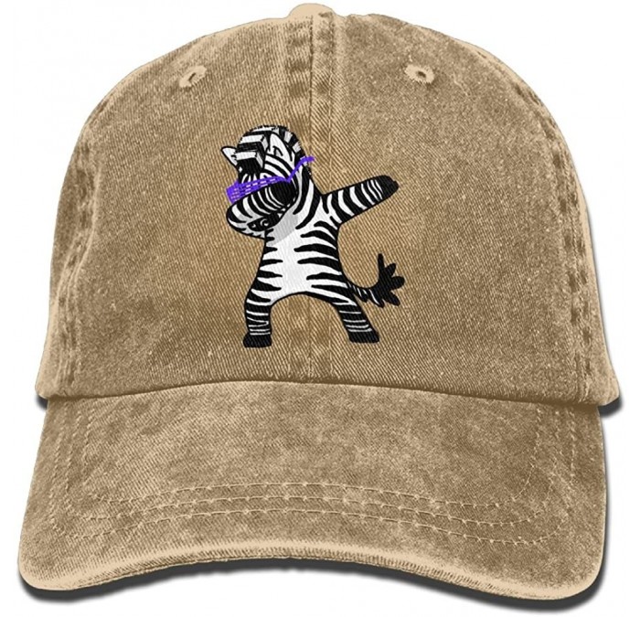 Baseball Caps Cowboy Hat Cap For Men Women Dabbing Zebra - Natural - CG18CDYN8WC $17.88