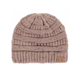 Skullies & Beanies Unisex Confetti Ribbed Cable Knit Thick Soft Warm Winter Beanie Hat - Taupe - CX12823S0JB $13.62