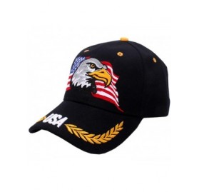 Baseball Caps USA-Flag Eagles-Hat American Baseball-Cap Embroidered - Flag_black - CK18Q8HU8MZ $15.22
