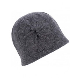 Skullies & Beanies Winter Knitted Beanie Hat Women Cloche Wool Floral Partten Warm Bucket Hat - Gray - CU18L85W28O $30.77
