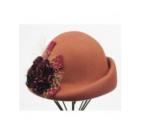 Berets Women's Lace Flower Wool Beret Cap - Orange - CA12MCIFZAX $53.39
