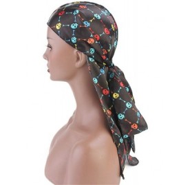 Skullies & Beanies Print Silky Durags Turban Silk Du Rag Waves Caps Headwear Do Doo Rag for Women Men - Tjm-05k-4 - CI197W0CD...