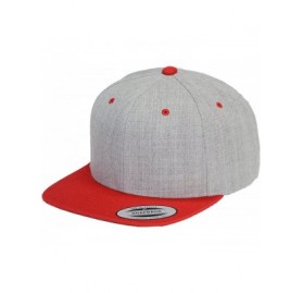 Baseball Caps Classic Wool Snapback with Green Undervisor Yupoong 6089 M/T - Heather/Red - CH12LC2OOKX $13.23