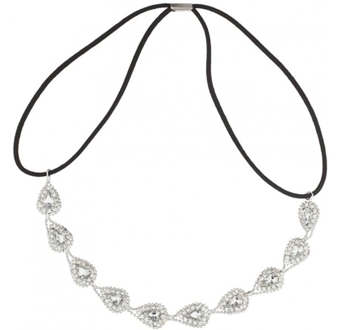 Headbands Pave Bridal Glam Braided Bling Stretch Headband - CC11QS4TWCB $18.57