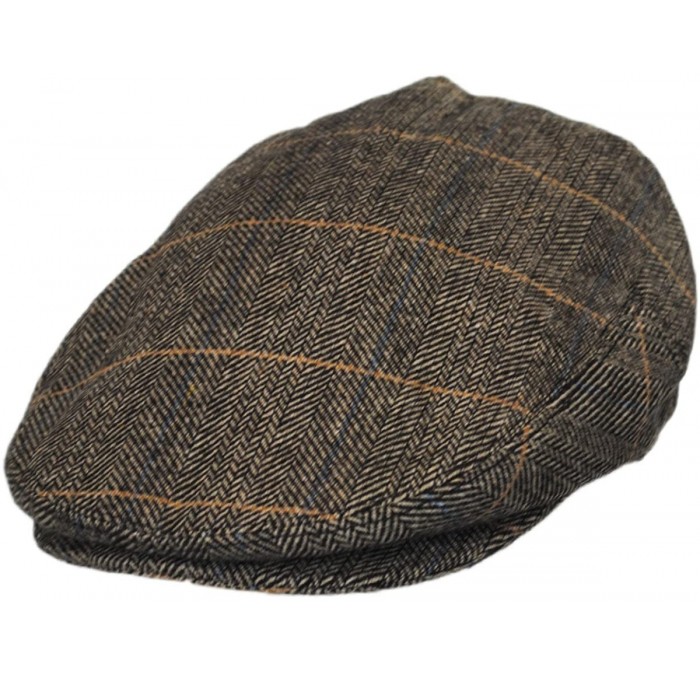 Newsboy Caps Croydon Herringbone Plaid Wool Blend Ivy Cap - CI18GRZY3KH $44.62