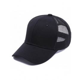 Baseball Caps Ponycap Messy High Bun Ponytail Baseball Hat Unisex Adjustable Glitter Trucker Hat - Black - CN18EEHZIXE $13.16