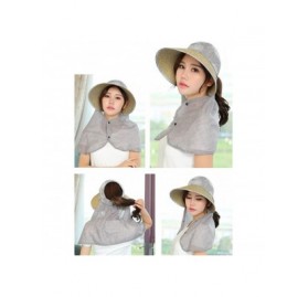 Sun Hats Women's UPF+50 Sun Visor Detachable Flap Hat Foldable Wide Brimmed UV Protection Hat - Q2-18grey - CN1963N03T4 $11.45