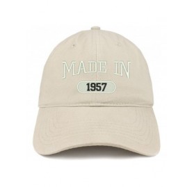 Baseball Caps Made in 1957 Embroidered 63rd Birthday Brushed Cotton Cap - Stone - CC18C9HX5HI $14.94
