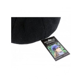 Newsboy Caps Irish Newsboy Cap Made in Ireland Women's Newsboy Hat 8 Panel Irish Wool - Black - CN11HJMPK9Z $53.42