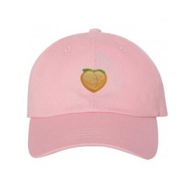 Baseball Caps Peach Emoji Dad Hat - Baseball Cap - Pink (Peach Emoji Dad Hat) - CT18EY86WDX $15.00