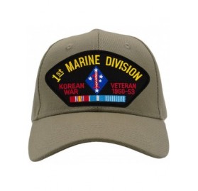Baseball Caps 1st Marine Division - Korean War Veteran Hat/Ballcap Adjustable One Size Fits Most - Tan/Khaki - CU18OT0WY03 $2...