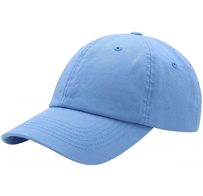 Baseball Caps Baseball Cap Men Women-Cotton Dad Hat Plain - Sky Blue - CA12MZU8V31 $19.96