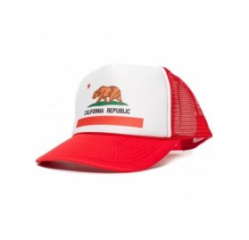 Baseball Caps California Flag Cali Unisex-Adult One Size Trucker Hat Cap (White/Red) - CY11T57X00X $11.57