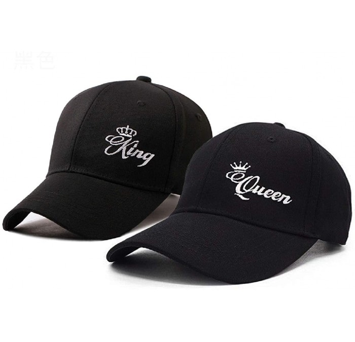 Baseball Caps King Queen Hats Matching Snapbacks Hip Hop Hats Couples Snapback Caps Adjustable - Black-2 - C818TY299OO $51.84