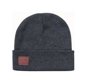 Skullies & Beanies Fold Up Beanie - Cuffed Acrylic Hat Beanies for Women or for Men - Charcoal - CE1879S00HH $27.11