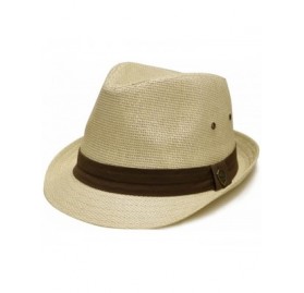 Sun Hats Pamoa Pms510 Dent Trilby Summer Fedora Hat - Toyo Natural - CH12EF511XR $14.35