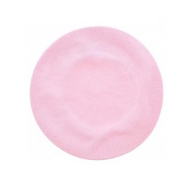 Berets Beaded Lavender Circle on Beret for Women 100% Cotton - Light Pink - CD18R4YD27G $16.04