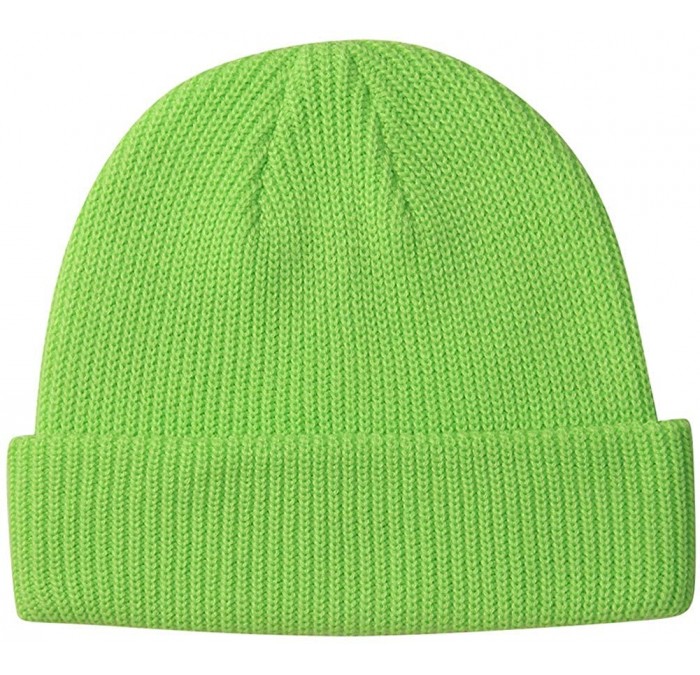 Skullies & Beanies Warm Daily Slouchy Beanie Hat Knit Cap for Men and Women - Lime Green - C818WWR9S35 $18.79