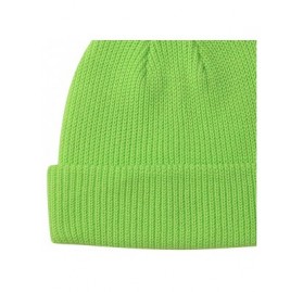 Skullies & Beanies Warm Daily Slouchy Beanie Hat Knit Cap for Men and Women - Lime Green - C818WWR9S35 $11.62