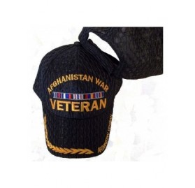 Baseball Caps Afghanistan WAR Veteran Black Mesh Baseball Style Embroidered USA Hat Ball Cap - CG1100V905H $17.44