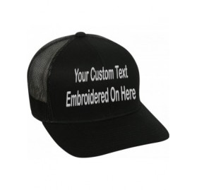 Baseball Caps Custom Trucker Mesh Back Hat Embroidered Your Own Text Curved Bill Outdoorcap - Black - CX18S6DKXW3 $20.62