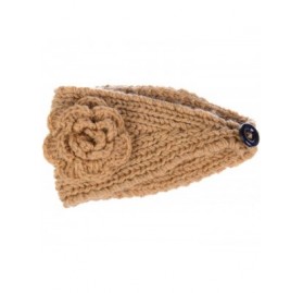 Cold Weather Headbands Womens Winter Chic Turban Bowknot/Floral Crochet Knit Headband Ear Warmer - Botton at Back Floral Warm...