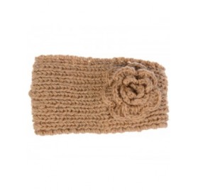 Cold Weather Headbands Womens Winter Chic Turban Bowknot/Floral Crochet Knit Headband Ear Warmer - Botton at Back Floral Warm...