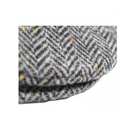 Newsboy Caps Weavers Men's Irish Flat Cap Wool Grey Herringbone Made in Ireland - CQ11QZDKM83 $48.27